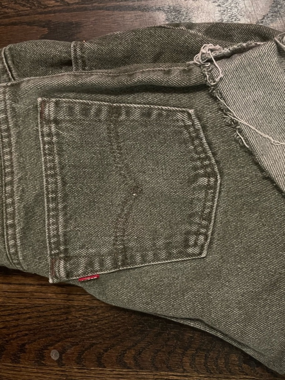 Levi's Olive Green Denim Jean Shorts